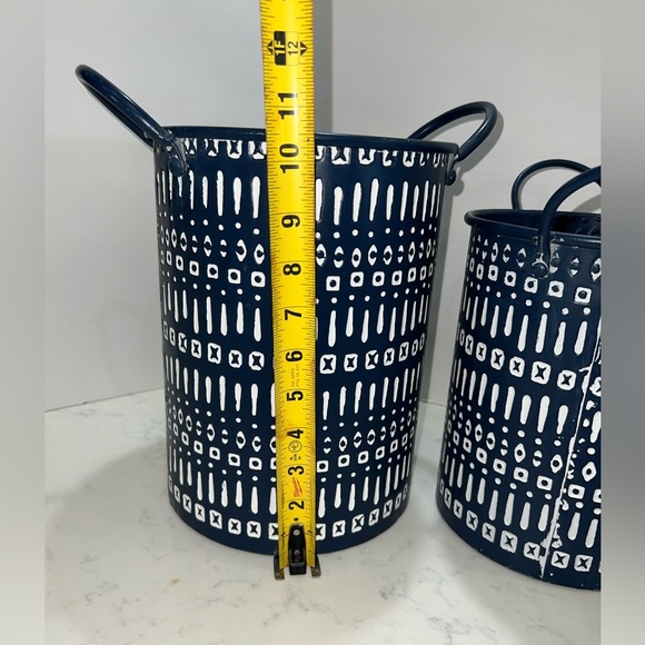 Navy and White Patterned Storage Baskets - Picture 9 of 10